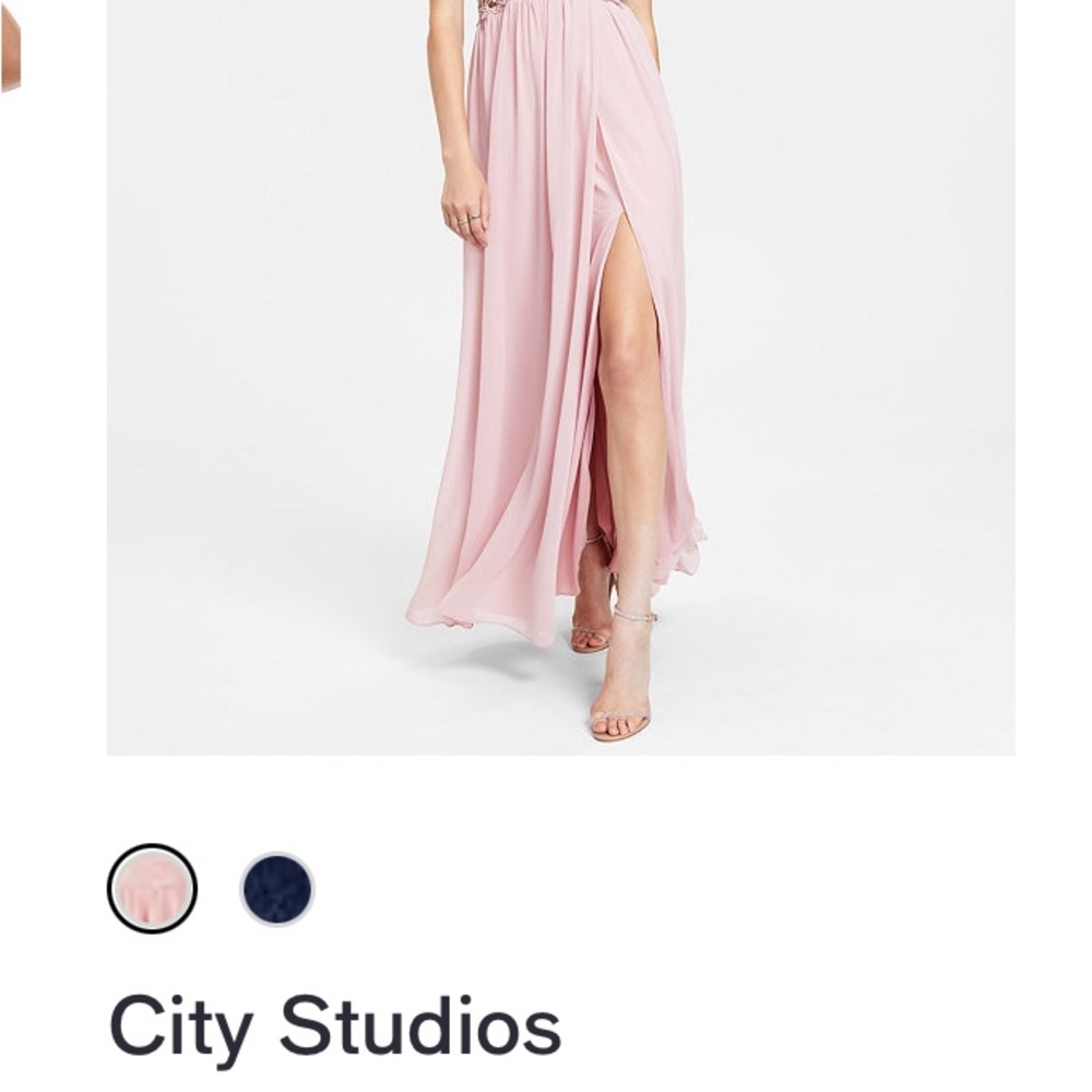 Juniors' Embellished Illusion Tulip Gown,